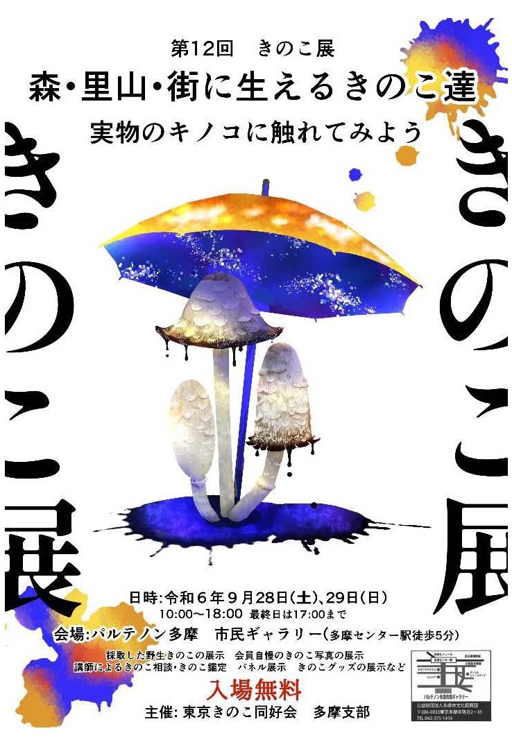 第12回きのこ展「森・里山・街に生えるきのこ達」 - パルテノン多摩
